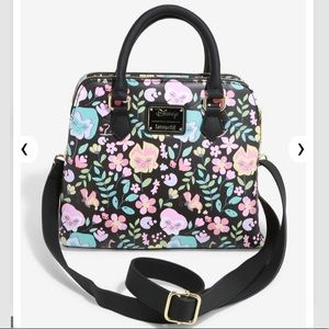 LOUNGEFLY DISNEY Alice in Wonderland CROSSBODY BAG! Floral Faux Leather NWT